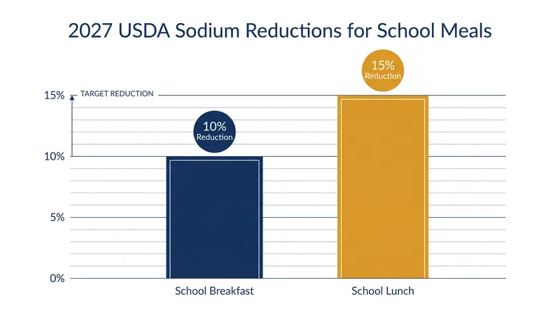 By the fall of 2027, schools must implement a permanent reduction in sodium across both breakfast and lunch programs.