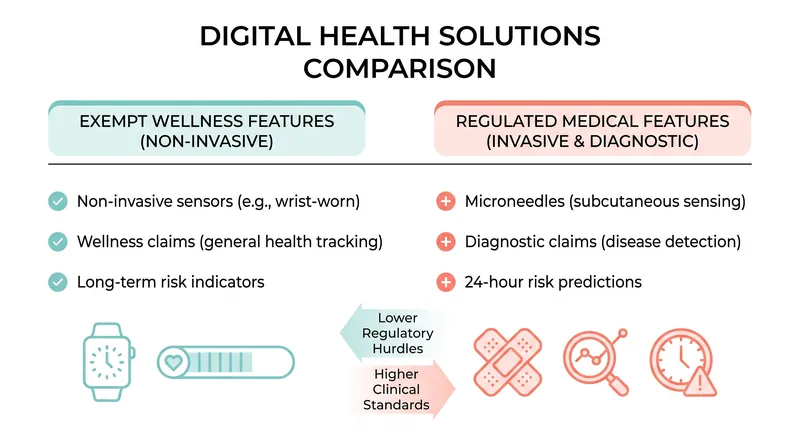 The dividing line between a general wellness product and a regulated medical device.