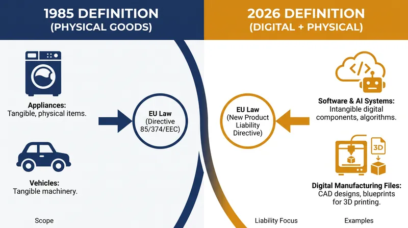 The revised directive expands the definition of a product to include intangible digital goods.