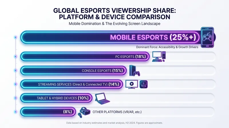 Mobile esports now accounts for over a quarter of all competitive gaming viewership globally.