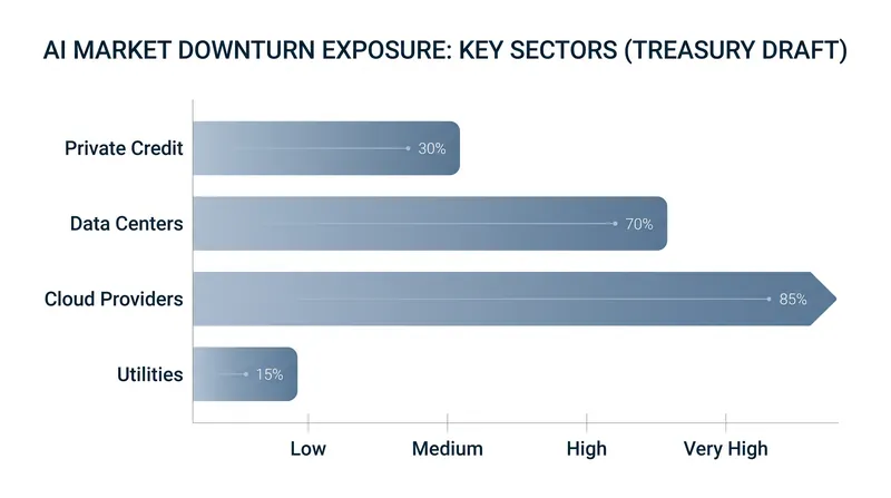 Sectors identified by career analysts as highly vulnerable to an AI market contraction.