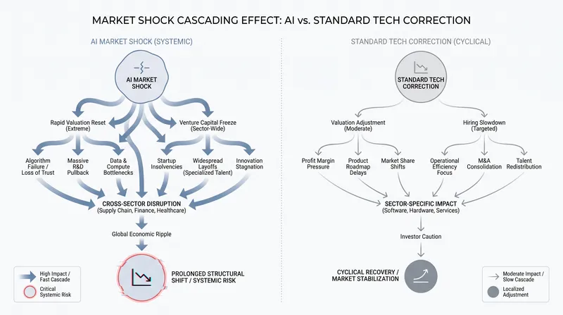 How a systemic shock in the AI sector could ripple through the broader physical and financial economy.