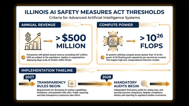 The new law targets only the largest frontier AI developers, setting strict thresholds for compliance.