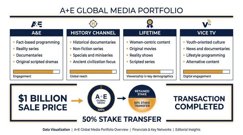 The A+E Global Media portfolio includes several legacy cable networks and production studios.