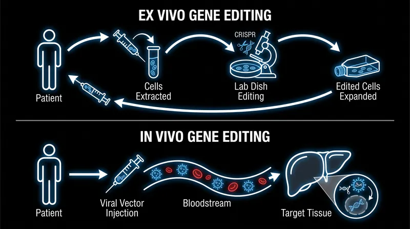 Compact CRISPR systems enable direct in vivo editing, bypassing the need to extract and modify cells in a lab.