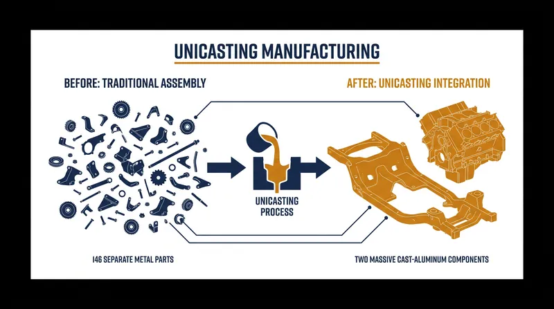 Unicasting allows automakers to drastically reduce parts and assembly time.