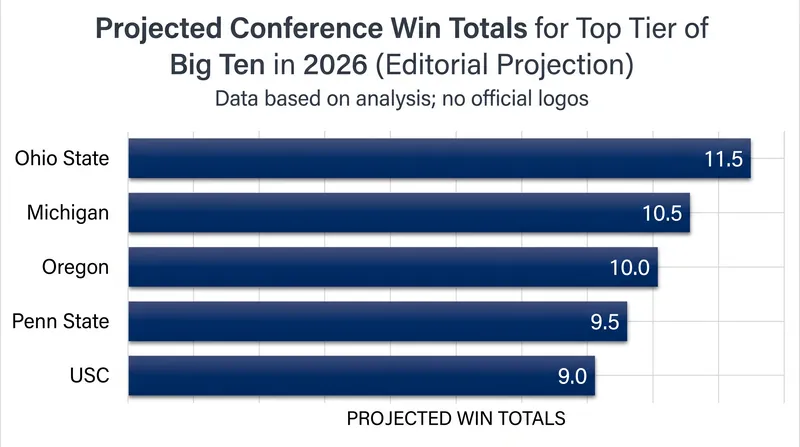 Projected conference win totals highlight a razor-thin margin of error at the top of the standings.