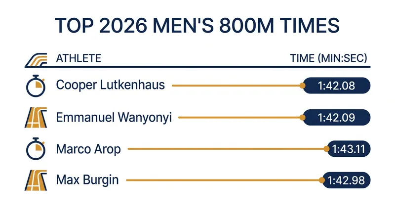 The 2026 season has produced some of the fastest 800m times in recent history.