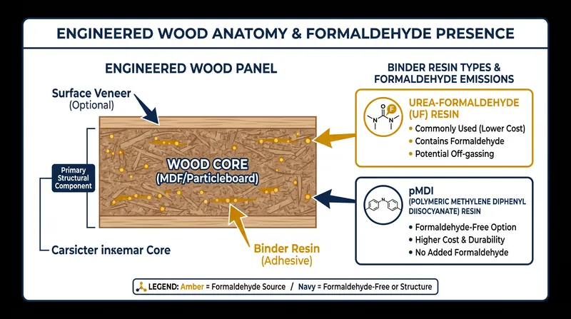 Traditional urea-formaldehyde resins are being phased out in favor of pMDI and no-added-formaldehyde (NAF) binders.