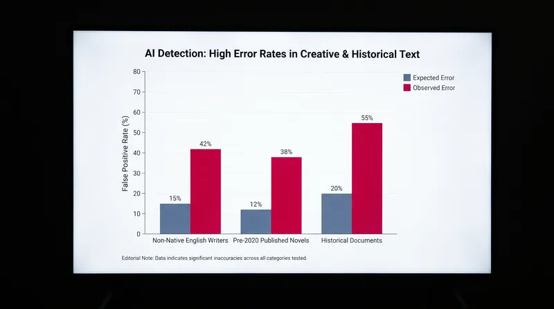 AI detection tools are notoriously unreliable, frequently flagging human-written text as machine-generated.