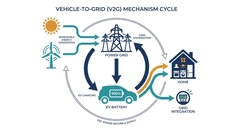 How Vehicle-to-Grid (V2G) technology balances renewable energy intermittency.