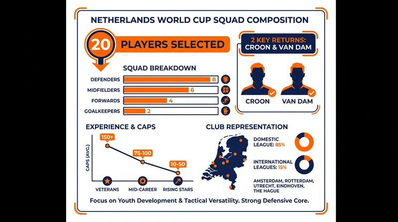 The Dutch World Cup roster features 20 players, bolstered by the return of two veteran playmakers.