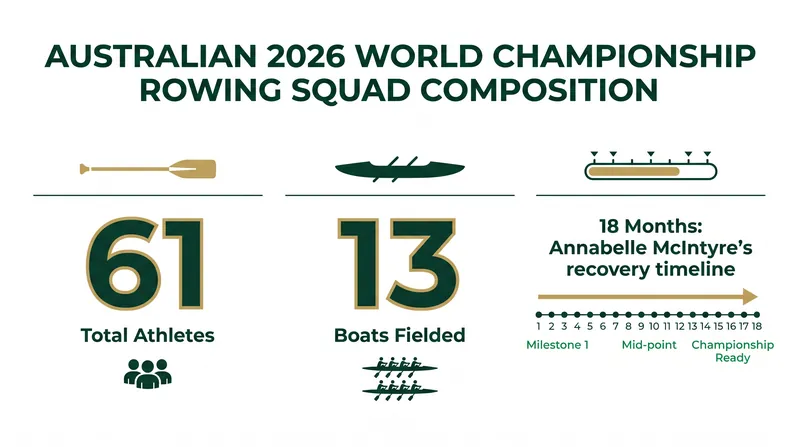 By the numbers: The Australian squad heading to the Bosbaan in Amsterdam.
