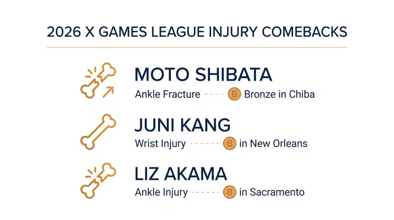 Several top skateboarders secured podium finishes this season immediately following severe injuries.