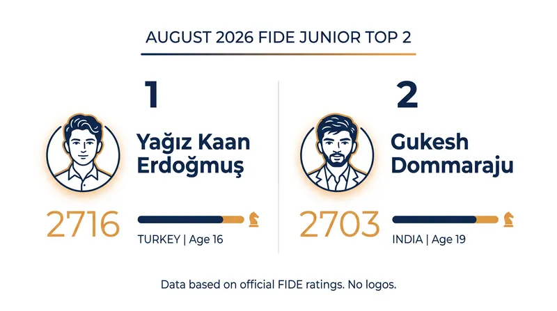 15-year-old Yağız Kaan Erdoğmuş has overtaken reigning World Champion Gukesh Dommaraju as the top-ranked junior.
