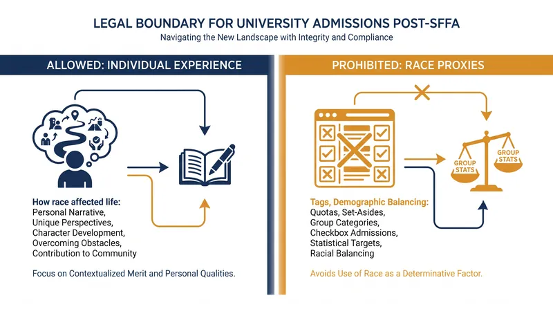 The evolving legal boundary between permissible holistic review and illegal proxy discrimination.