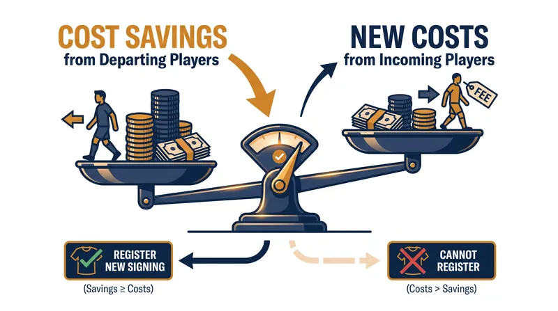 The List A restriction means new signings can only be registered if equivalent financial room is cleared.