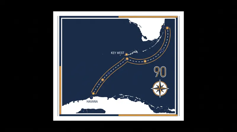 The strategic maritime boundary between the United States and Cuba.