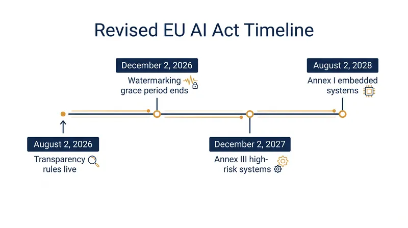 The revised compliance timeline under the Digital Omnibus on AI.