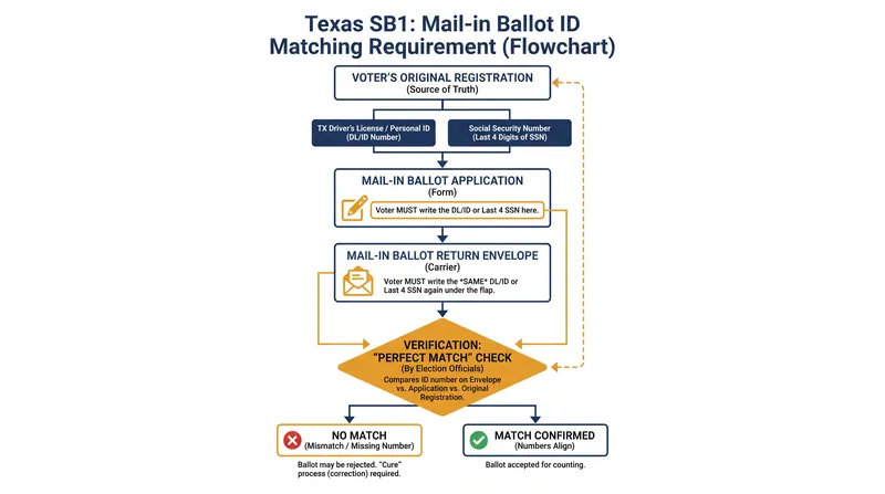 Under the reinstated rules, the ID number on a mail-in ballot must exactly match the ID used during the voter's original registration.