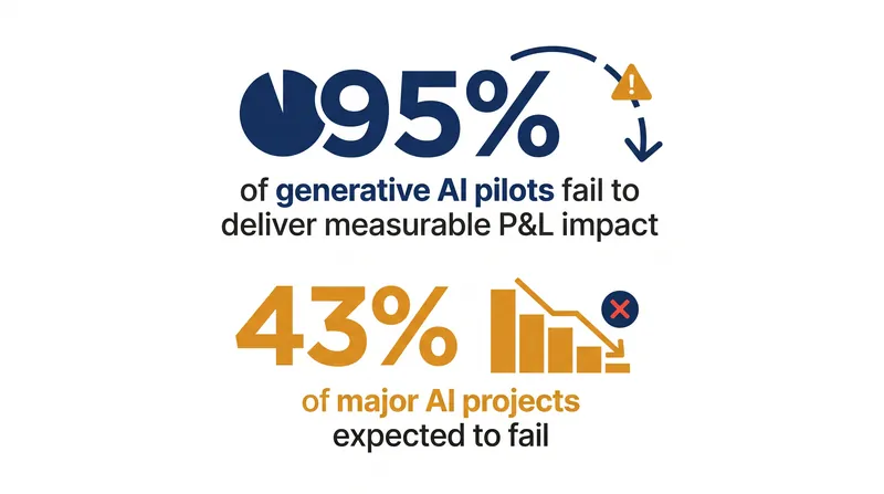 Despite rapid adoption, the vast majority of generative AI pilot projects fail to deliver measurable financial returns.