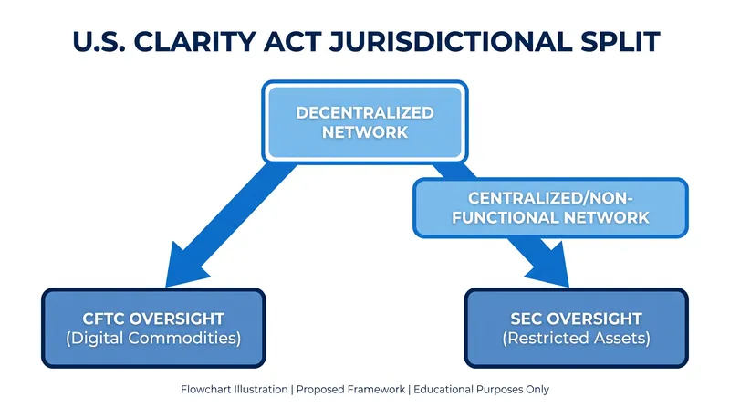 The proposed U.S. framework divides jurisdiction based on network decentralization.