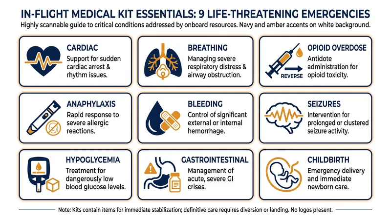 The new regulatory framework requires airlines to demonstrate the capability to treat nine specific medical emergencies.