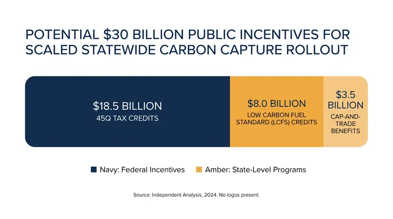 Carbon storage relies entirely on public subsidies and carbon markets, raising questions about whether taxpayers should also bear the long-term risk.