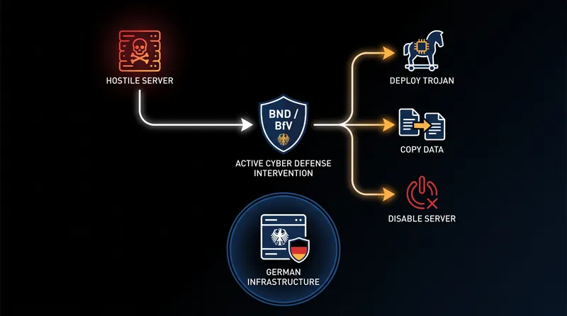 How the new 'hack-back' authorities allow German intelligence to neutralize hostile servers.
