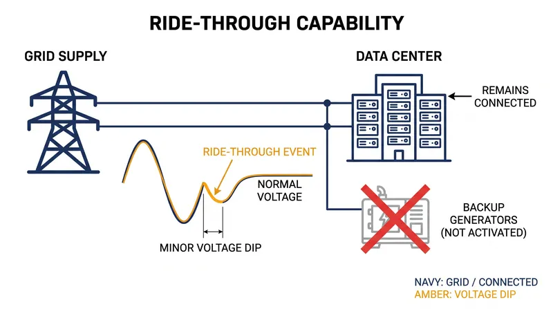 Ride-through standards would require data centers to absorb minor voltage fluctuations without disconnecting.