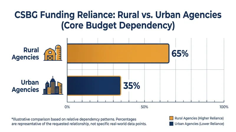 Rural community agencies typically rely on the block grant for a larger share of their baseline budget.