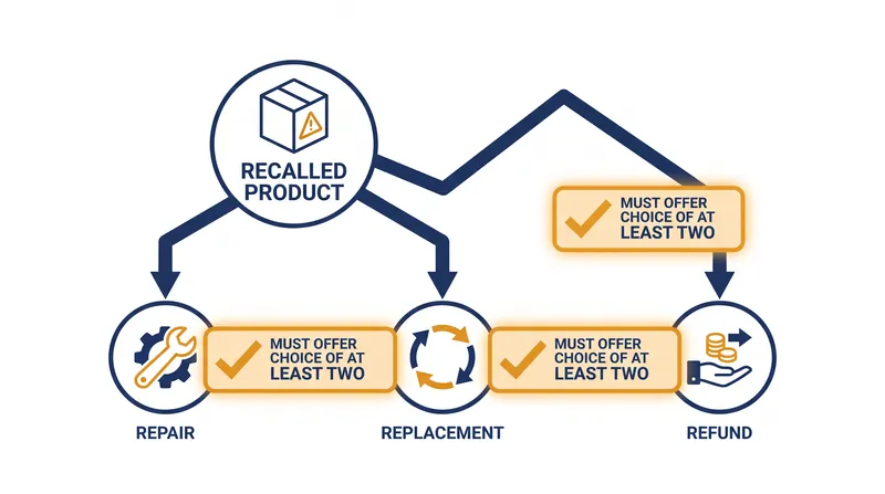 The General Product Safety Regulation requires economic operators to offer consumers a choice of at least two remedies.