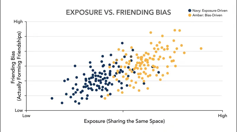 Proximity is not enough: communities must overcome 'friending bias' to turn shared spaces into genuine connections.