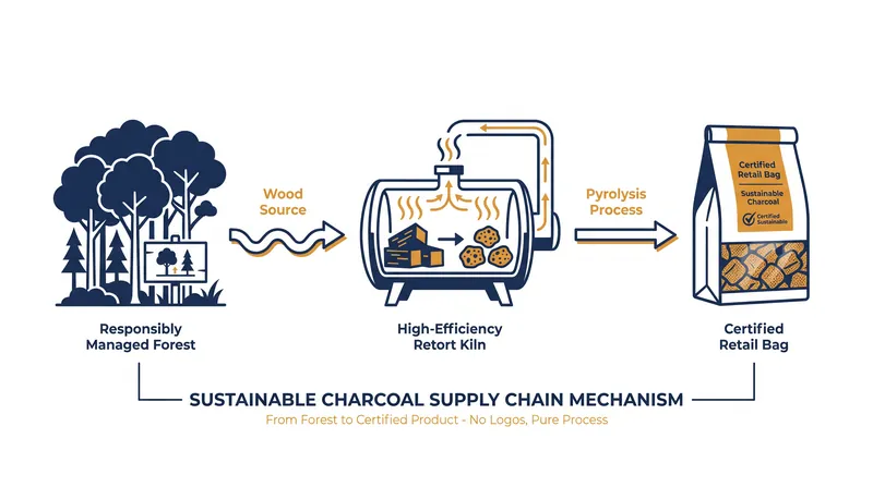 How sustainable certification traces charcoal from the stump to the grill.