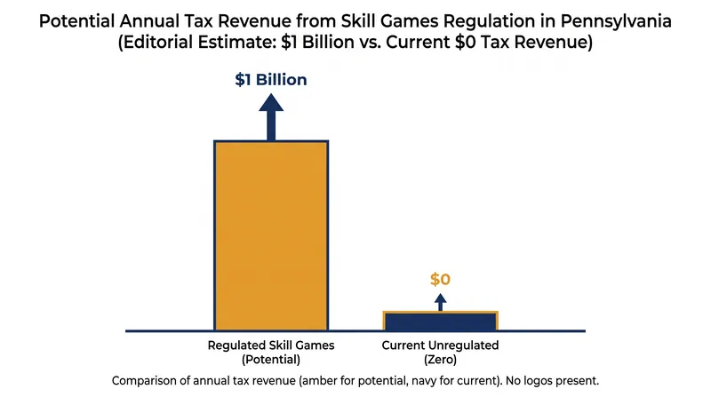 The Independent Fiscal Office estimates that regulating and taxing skill games could generate over $1 billion annually for the state.