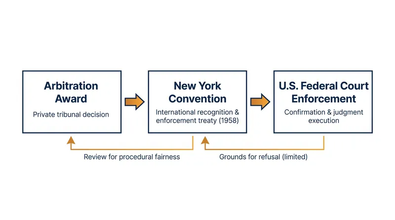 How the New York Convention facilitates the cross-border enforcement of arbitral awards.
