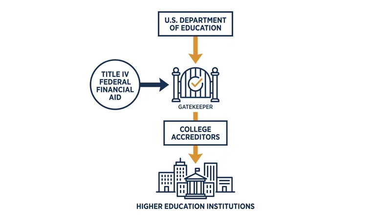 Accrediting agencies act as the mandatory bridge between universities and federal student aid funds.