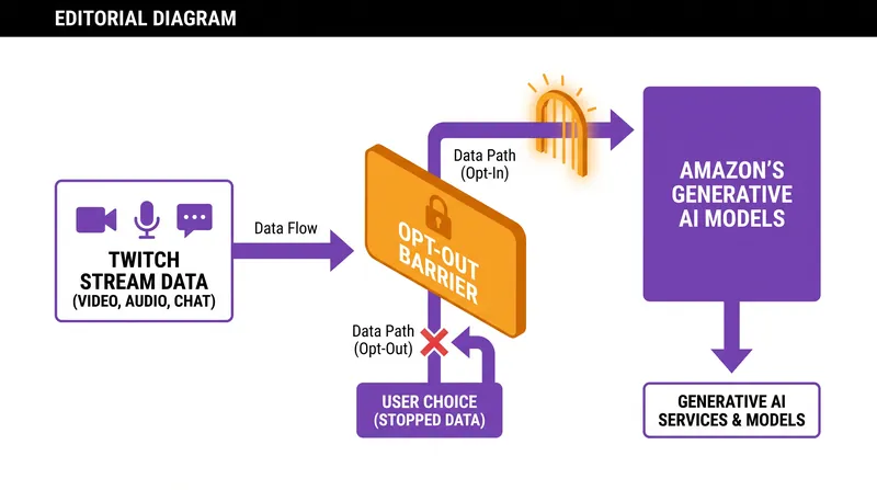 How Twitch channel data flows into Amazon's generative AI training pipelines.
