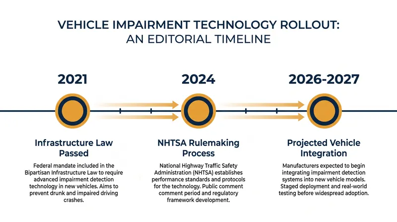 The regulatory timeline for the HALT Drunk Driving Act mandate.