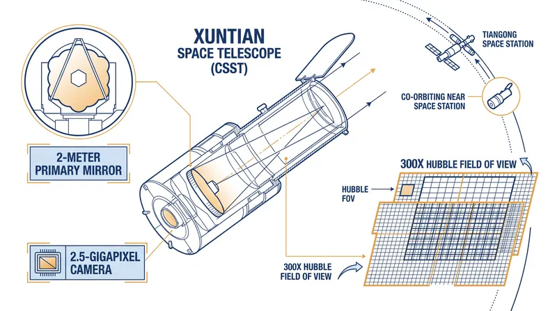 The Xuntian telescope will map 40 percent of the sky over its 10-year lifespan.