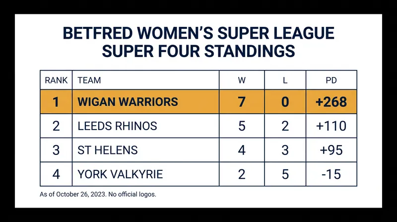 Wigan Warriors carry a flawless record into the Super Four phase.