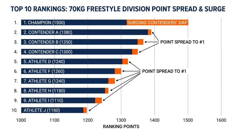 The 70kg standings remain tightly packed as the season approaches its climax.
