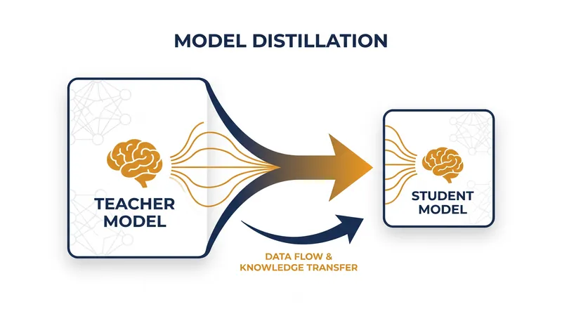 Model distillation allows smaller AI systems to learn from the outputs of massive, proprietary models.