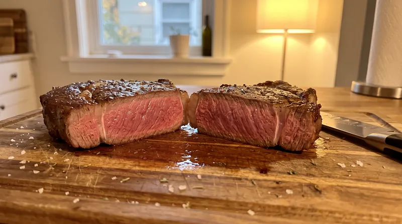 Allowing meat to rest before slicing gives the muscle fibers time to relax and reabsorb juices that were pushed to the center during cooking.