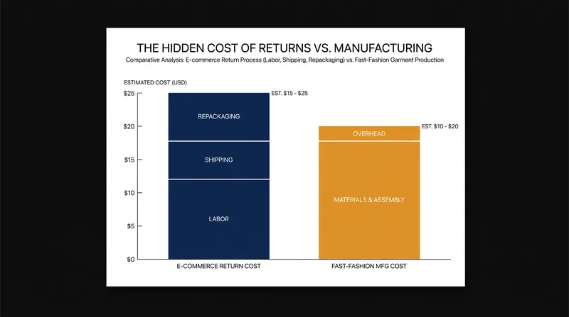 For low-margin apparel, the labor cost of inspecting and restocking a return often exceeds the cost of making the item.