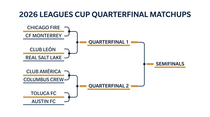 The 2026 Leagues Cup quarterfinal bracket features four cross-league matchups.