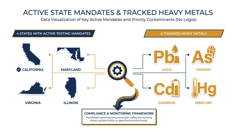 The legislative cascade: Four states now dictate the transparency standards for the national baby food supply chain.