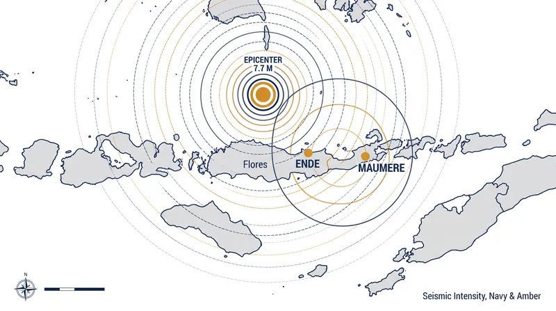 The shallow earthquake struck 68 kilometers north-northwest of Ende, sending strong tremors across East Nusa Tenggara.