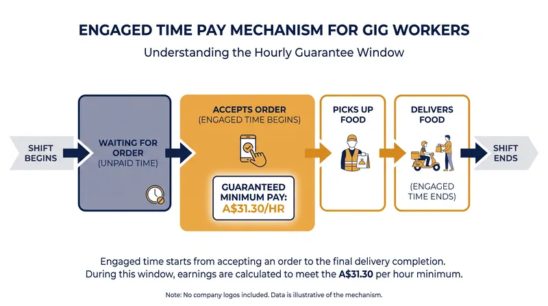 The new earnings floor applies exclusively to the time a worker is actively completing a delivery.