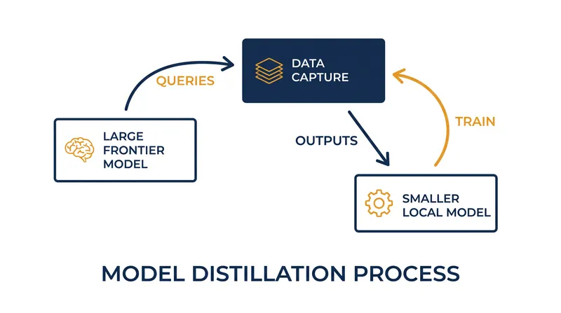 Model distillation allows researchers to transfer reasoning capabilities from massive frontier models into smaller, locally deployed networks.